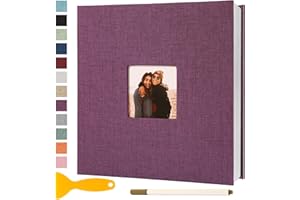SEMFALBUUMS Album Photo Adhesif Vierge 28x27 CM Classeur Photo Livre Photo Personnalisable Scrapbook de Classe Mariage Livre D'or Enfant Bebe Carte Postale DIY, 40 Pages Violet