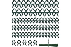 CTYUEYUN 100 Stück Pflanzenhalter für Kletterpflanzen,Wiederverwendbare Pflanzenklammern 2 Größen,Pflanzenclips mit 30 Pflanze Twist Locks,pflanzenclips grün für Unterstützen und Halten Blume Rebe Gemüse