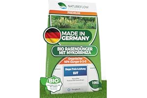 TESTSIEGER Bio Rasendünger Frühjahr & Sommer - 10kg Organischer Langzeitdünger Made in Germany - 100% Pflanzlich & Tierfreundlich - Premium Dünger mit nachhaltiger Wirkung für dichten & gesunden Rasen
