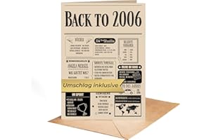 PULSE OF HOME Geschenk zum 19 Geburtstag Mann und Frau – Geburtstagsgeschenk für Männer – Back in 2006 Kärtchen im Design Zeitung aus 2006 – Super Geschenke für Männer und Geschenke für Frauen zum 19. Geburtstag