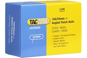 Tacwise 0772 16G/50 mm Angled Finish Nails - Box of 2,500, Silver