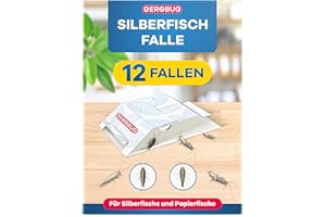 Gerobug pułapka na rybiki, 12 sztuk, pułapka na klej z nietoksycznym środkiem wabiącym do zwalczania szkodników we wszystkich pomieszczeniach mieszkalnych, bardzo mocna pułapka na rybiki