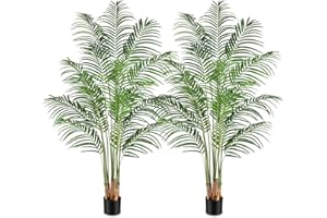 Keeplush Planta Artificial Areca Palmera Grande 180 cm Arbol Artificial Interior y Exterior Plantas Artificiales Decorativas Salon Dormitorio Balcón Decoracion Hogar Moderno (2 Pack)