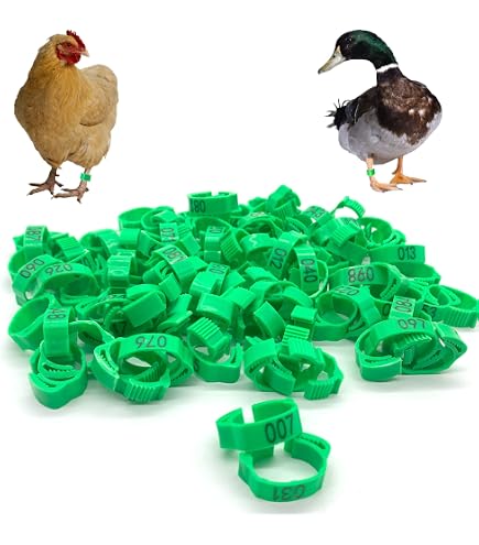 100 Bagues Poules Colorées Avec Numéros - Anneaux De Pattes Clipables Pour Volailles (poules, Canards, Oies) - 10