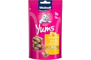 Vitakraft Cat Yums, snack gatto, morbido snack gatto ripieno con formaggio, in bustina richiudibile, senza zuccheri aggiunti (1x 40g)