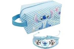 SANCHYA Bolsa de Maquillaje, Bolsas de Maquillaje de Viaje, Bolsas de Cosméticos, Bolsa de Cosméticos de Dibujos Animados, Bolsa de Aseo de Viaje, Bolsa De Aseo, con Pulsera Trenzada