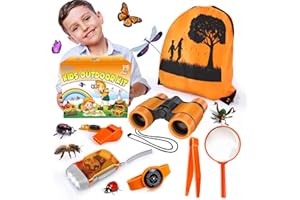 YOPINSAND Set da esplorazione per Bambini, binocolo per Bambini, Kit da Esploratore con Zaino, Giocattolo da Esterno, Ragazze e Ragazzi