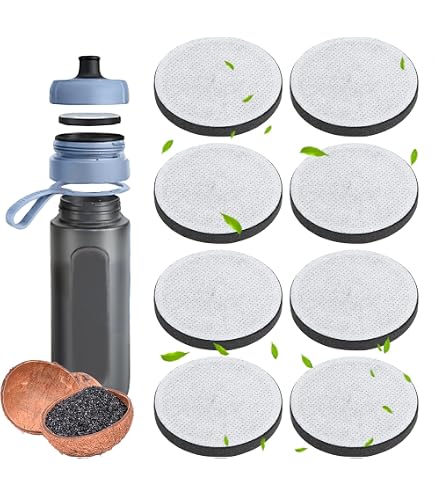 Lot De 4 Filtres Microdisc Brita - Charbon Actif Coques De Noix De Coco - Réduit 99% Chlore, Plomb, PFAS, Microplastiques - Compatible Toutes Bouteilles Et Carafes Brita