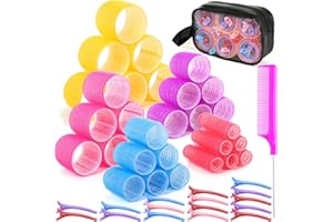 ‎QINZAVE Qinzave 52 Stück Lockenwickler Locken Set mit Aufbewahrungstasche, Groß mit 30 Haarrollen in 5 Größen 20 Stück Clips Hair Roller Perfekt für langes, mittelgroßes, kurzes Haarl,dünn,dick (52 Stück)