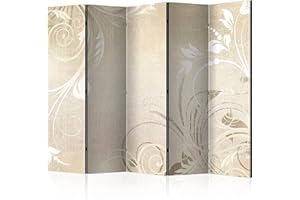 murando - Paravento Decorativo Monofacciale Fiori 225x172 XXL 5 Pannelli Divisori - Stampa su un Lato su Tela in TNT - Separe Divisorio per la Casa Simpatici Legno - Ornamenti f-C-0388-z-c