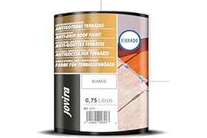 JOVIRA PINTURAS | 1 Kg| Pintura Impermeabilizante Antigoteras con Fibras – Sella Goteras y Grietas – Pintura Elástica para Terrazas, Tejados y Medianeras. (750 Mililitros, Blanco) F-22