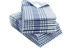 ZOLLNER 10 paños de Cocina algodón, 50x70 cm, a Cuadros Azules