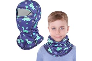 TAGVO Cagoule d'hiver Thermique pour Enfants 4-12Ans, Coupe Masque de Ski Cyclisme, Multifonction Coupe-Vent Cagoule en Chauffe-Cou Casquette Bonnet Polaire pour Garçons Filles Plein Air