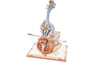 ROKR Drewniane zestawy modeli 3D dla dorosłych do zbudowania magicznej pozytywki na wiolonczelę, mechaniczny montaż, drewniane puzzle, prezenty urodzinowe dla nastolatków i dorosłych (Symfonia