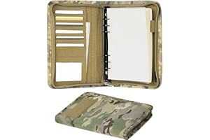ACEXIER Classeur à anneaux pour extérieur avec 80 feuilles de papier ligné A5 - Carnet militaire résistant aux intempéries - Carnet tactique