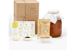 HeldenPilz® | Organic Kombucha Scoby | Fungo da tè cresciuto | Skoby + liquido + regalo | Produzione fino a 6 litri | 100% ingredienti naturali | Confezione biologica sostenibile e senza plastica