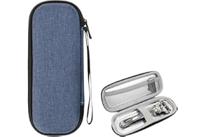 Linkidea Generic EVA Hard Shell Safety Razor Travel Case, Shaving Accessories Blade Head Storage, Men's Portable Travel Shaver Bag Compatible with Gillette Fusion 5 Power, Mach 3 (Blue)