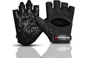 ‎WESTWOOD FOX WESTWOOD FOX Fitness-Handschuhe für Damen und Herren, belüftete Handschuhe für Gewichtheben, Fitness, Radfahren und Training, mit dicker Polsterung, vollständiger Handflächenschutz, rutschfester Griff