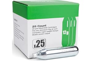 CXWXC CO2-kapslar 8 g/12 g – högrengjorda CO2-kapslar (99,9 %), stålhölje, oljefritt och läckagefritt, gängfritt klicklås – för lufttryck och pneumatiska enheter
