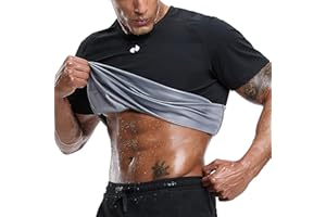 HOTSUIT Sauna Shirt for Men Waist trainer Sauna suits with t-shirt for Weight loss Heart trapping Sweat suits with Short Sleeve for Boxing on Gym Fitness