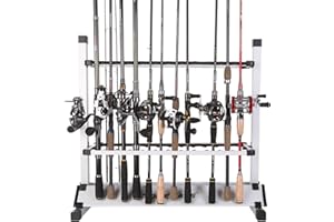 One Bass Support de canne à pêche en alliage d'aluminium portable pour tous les types de cannes à pêche, peut contenir jusqu'à 24 cannes à pêche