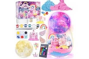 Joellfuner Einhorn Terrarium Set, Einhorn Geschenke für Mädchen, DIY Kinder Nachtlicht für Mädchen, Bastelset für Kinder ab 3 4 5 6+ Jahre