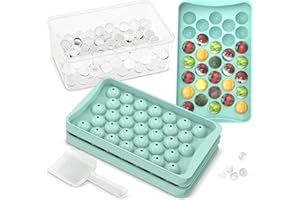 KICHLY 3 Bac à glaçons sphériques - Machine à glaçons pour congélateur - Sans BPA - Idéal pour rafraîchir cocktails, whisky, café - Démoulage facile (Blue, 33)