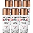 Rust-Oleum 344733-6PK Stops Rust Bright Coat Metallic Spray Paint, 6 Pack, Rose Gold, 6 Pack