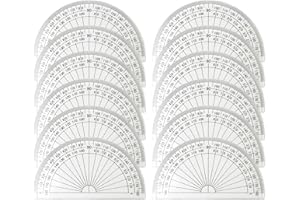 XIMINWZM 12 Pcs Plastic Protractor 180 Degree, Angle Measurement Ruler Set, Angle Measurement Tool for School, Engineering Classroom, Office, Art Design