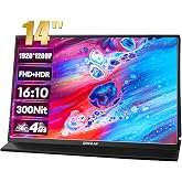 Zeuslap Z14 Lite Pro 14'' FHD+HDR 1920x1200 60Hz ADS-IPS Panel Type-C Ultra Thin, Touch Portable Monitor (ZL-Z14-Lite