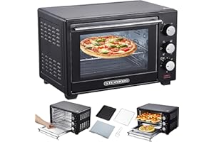 ‎STEINBORG STEInBORG Mini Backofen 25 Liter | Pizza-Ofen | 3in1 Backofen | Minibackofen | Miniofen | Krümelblech | Ober-/Unterhitze | Konvektion | 60 minTimer | 1.600 Watt