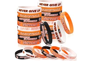 Aoriher 36 Pulseras de Silicona Motivacionales de Baloncesto Decoraciones de Fiesta de Baloncesto para Niños Adolescentes Fiesta Baloncesto Joyería Pulsera de Baloncesto Suministro Regalo Deportivo