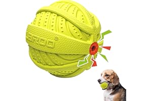 LaRoo Balle pour Chien - Jouet couineur - en Caoutchouc Naturel Durable - Ballon de Football pour Chien - Jouet à mâcher pour Petits et Grands Chiens (9 cm, Vert)