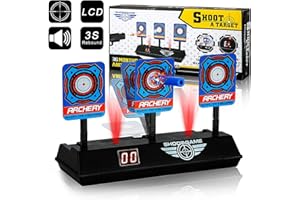 BatdTech Digital Bersaglio Auto-Reset Elettrico Tiro con Display LCD Effetto Sonoro Leggero per Nerf N-Strike Elite/Mega/Rival Serie (Non Incluso: Pistola Giocattolo)