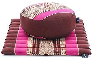 LEEWADEE Set de méditation - Set de méditation en Kapok, Coussin et Tapis de méditation Zafu et Zabuton