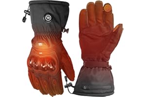KEMIMOTO Guanti Riscaldati Moto Uomo, -10°C a -5°C Ricaricabili Guanti Invernali Impermeabili con Touch Screen per Motociclismo e Ciclismo