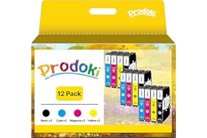 Prodoki 604 XL Cartouche Compatible pour Cartouche Encre Epson XP 2200 pour Cartouche Encre Epson 604 XL pour Expression Home XP-2200 XP-2205 XP-3200 XP-4200 Workforce WF-2910DW/2930DWF (12 Pack)