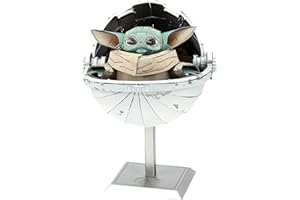 Metal Earth Puzzle 3D Baby Yoda. Rompecabezas de Metal de Star Wars. Maquetas para Construir para Adultos Nivel Moderado de 8 x 5.79 x 9.19 Cms