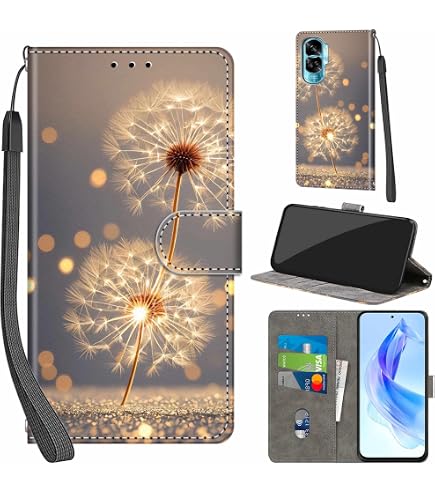 Custodia A Portafoglio HAOYE Per Honor 90 Lite – Pelle PU Con Chiusura Magnetica, Supporto E Slot Per Carte – Colore Oro