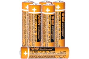 KUHU 6-Pack HHR-4DPA NI-MH Akku für Panasonic 1.2V 700mAh AAA wiederaufladbare Batterien für schnurlose Telefone