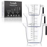 Panteer ® Messbecher Set - 3 Stück - Spülmaschinengeeignet - Messbecher 1L, 500ml, 250ml - Ideal als Küchenhelfer und…