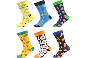 WeciBor Mens Colorful Funny Novelty Cotton Casual Pattern Crew Socks