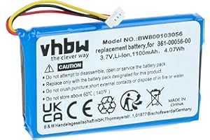 vhbw Batterie Compatible avec Garmin DriveSmart 5, 50 LMT-D, 51 LMT-D EU, 55, 61 LMT-S, 65 système de Navigation GPS (1100mAh, 3,7V, Li-ION)