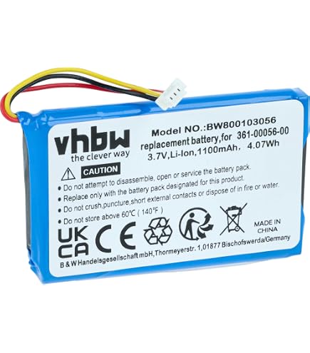 Batterie VHBW 1000mAh - Remplacement Pour Garmin 361-00035-00 - 3.7V Li-ion, Neuf Sous Blister