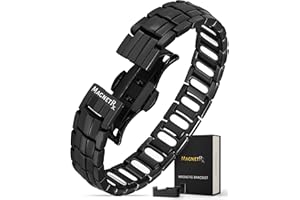 ‎MAGNETRX MagnetRX® EllipseMAX Titan Magnetarmband Herren – 5X Stärke 5.000 Gauss Magnete – Titan Wrist Magnetisches Armband – Verstellbares Magnet Armband Herren