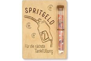 ‎ZUKLA ZUKLA Tankgutschein Geschenk - 13 x 10 cm - mit Reagenzglas - Spritgeld Geldgeschenk Verpackung - Holz - Geschenkgutschein zum Tanken - Führerschein Bestanden Geschenk