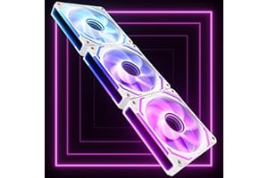 AsiaHorse COSMIQ RGB - Ventilador para PC (120 mm, 3 unidades, ARGB Daisy Chain [Infinity Mirror] [FDB] 2000 RPM/68,5 CFM/24 LEDS 4 pines PWN y 5 V 3 Pin ARGB con controlador), color blanco