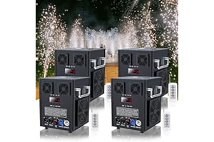 FODEXAZY Nuova Versione 700W Macchina pirotecnica, effetto per palcoscenico con telecomando per bar feste Halloween Natale matrimoni concerti, 4 pezzi