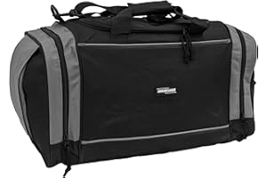 LUGGAGE & BAG Mens & Ladies Sports & Gym Duffle Travel Bags Hand Luggage Carry On Bag for Fitness Tote Training Workout (Black & Grey)