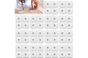 42 stycken efterköpssats självhäftande gelelektroder 50 x 50 mm kompatibla med Sanitas och Beurer EMS TENS-apparater Reservelektroder med 3,5 mm tryckknappskontakt